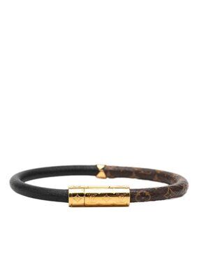 Louis Vuitton Monogram Bracelet Daily Confidential Brown Black Leather